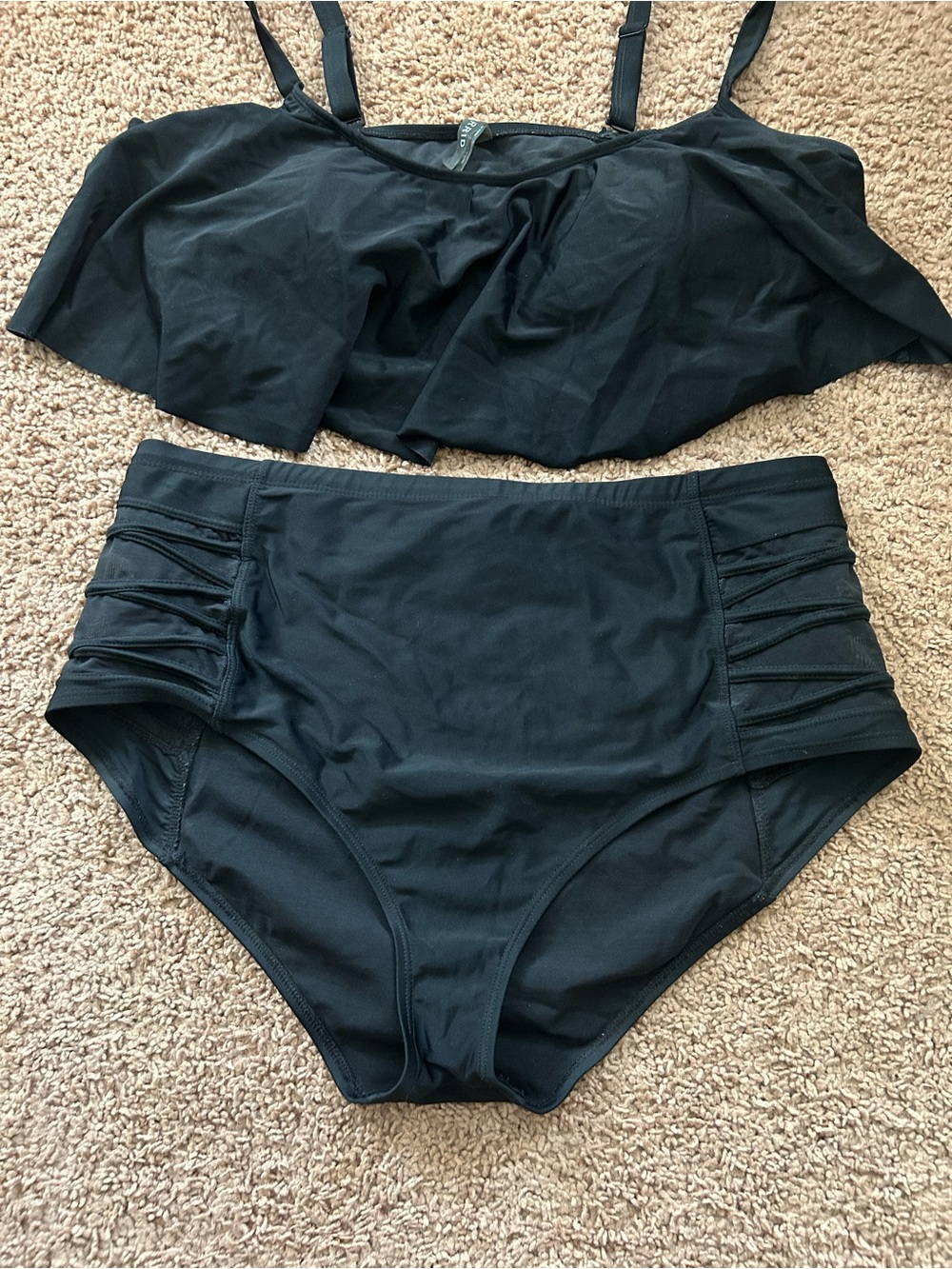 Torrid Size 2 Black Two-Piece Flounce Bikini Set - Picture 3 of 12